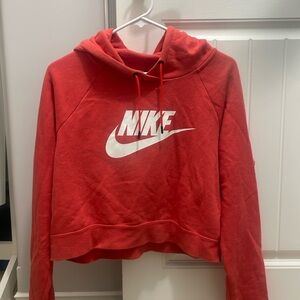Ladies large Nike cropped red hoodie